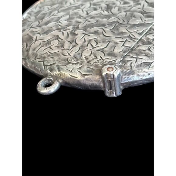 Ant Edwardian Sterling Silver Engraved Circular Vesta Match Case 1903 20.09g 925 - Picture 4 of 11